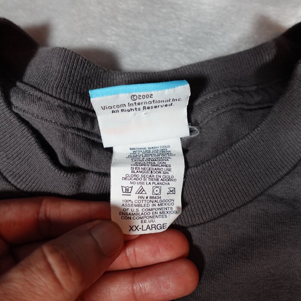 Vintage SpongeBob Im With Stupid T Shirt Mens 2XL Funny Gray 2002 Y2K - Picture 3 of 6